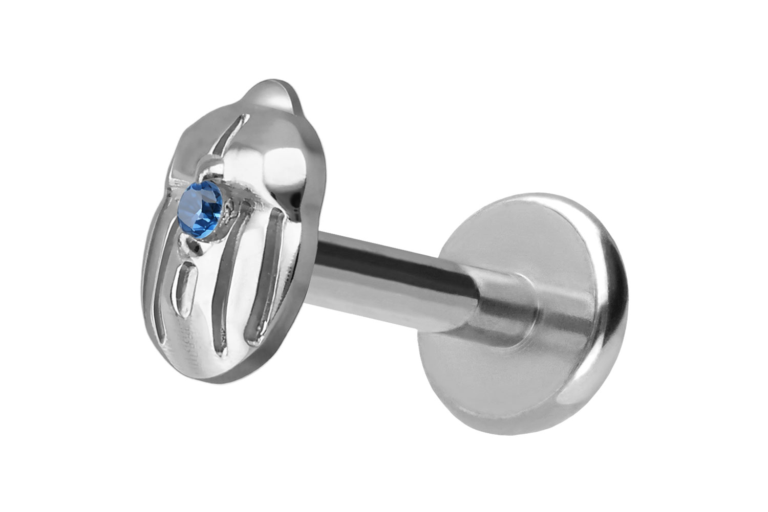 Titan Labret Piercing mit Push Fit SKARABÄUS